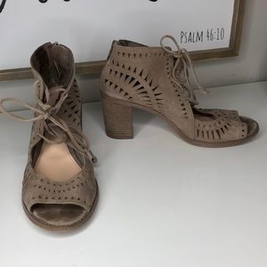 Vince Camuto Lace Up Tie Open Toed Bootie